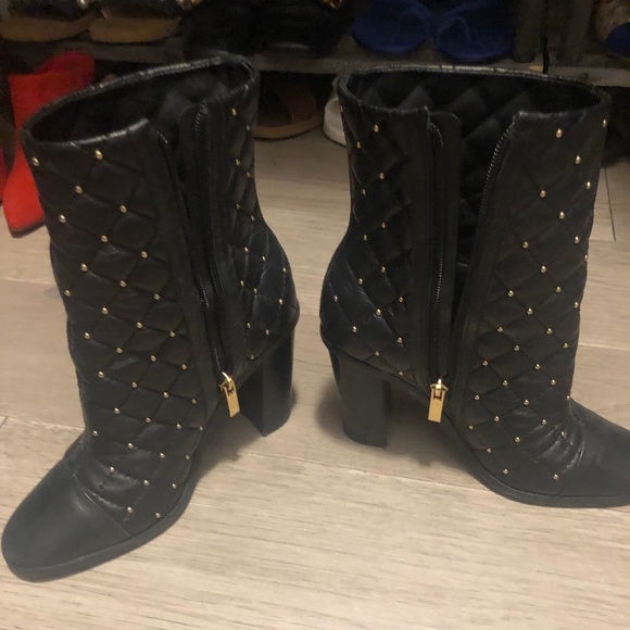 Black and Gold Ava & Aiden Booties - Picture 1 of 6